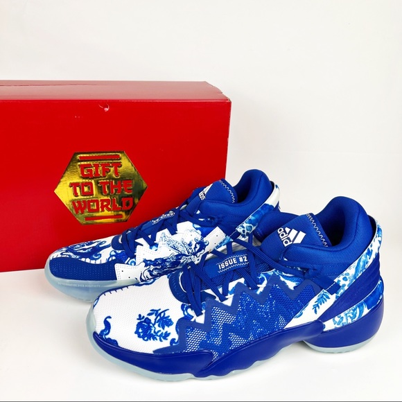 Adidas Mens D.O.N Issue 2 GCA Basketball Shoes Size 12.5 Blue White FX7426 - Picture 2 of 12